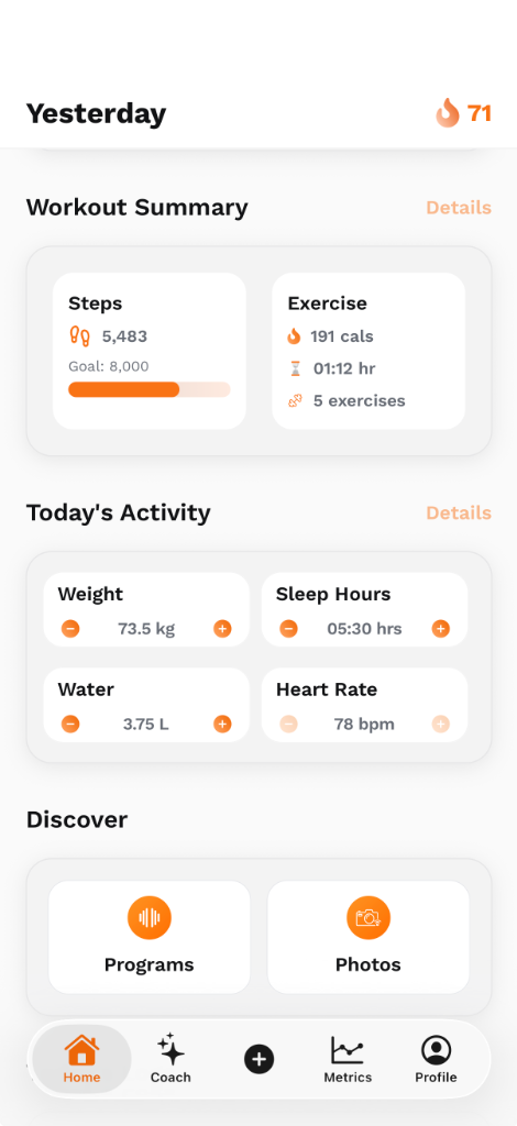 UltraFit360 Home Summary for Foundation Phase