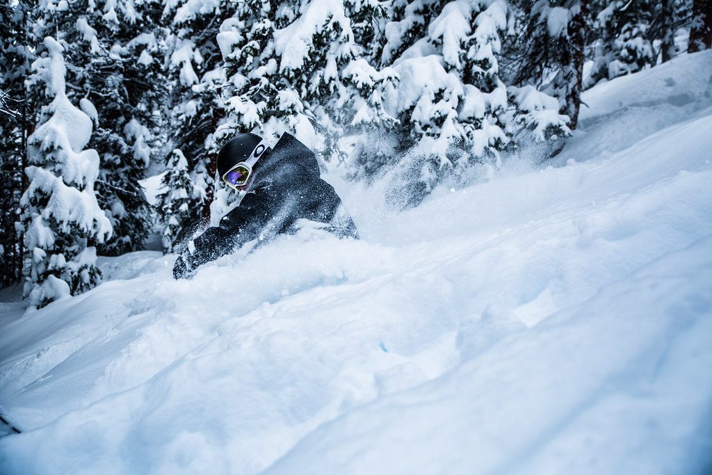 Skier in deep powder