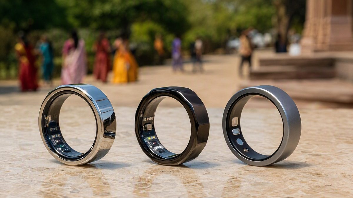 Oura, Galaxy Ring and RingConn side by side